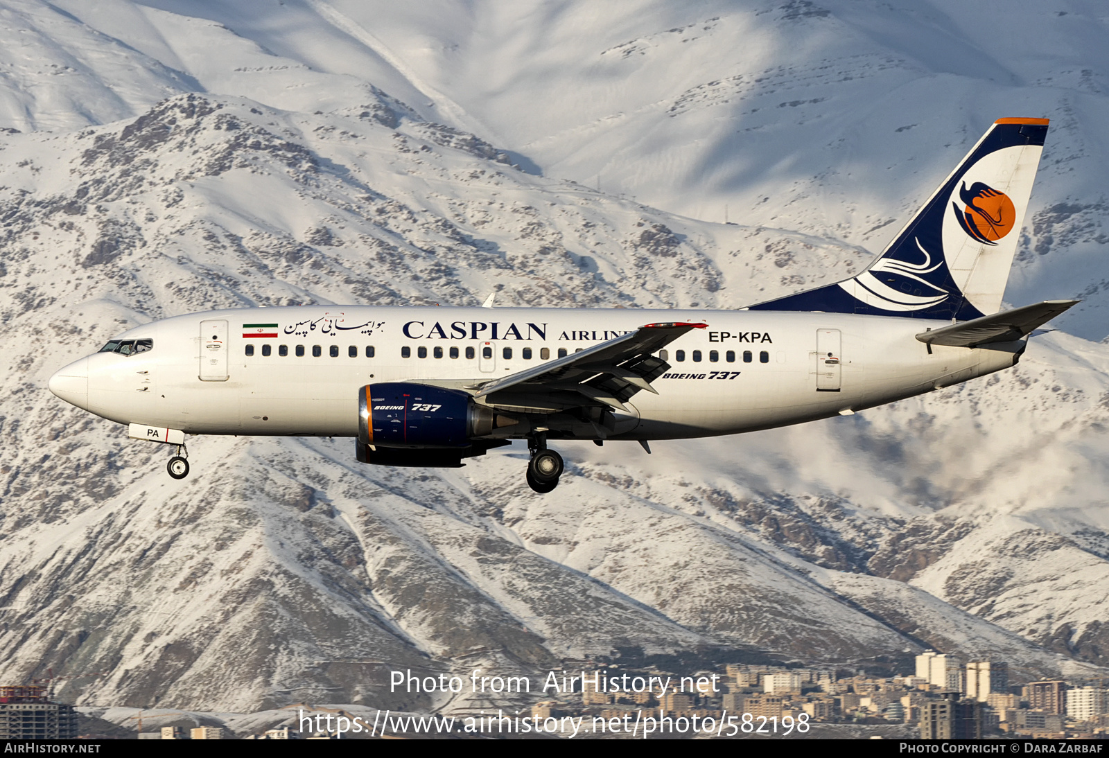 Aircraft Photo of EP-KPA | Boeing 737-524 | Caspian Airlines | AirHistory.net #582198