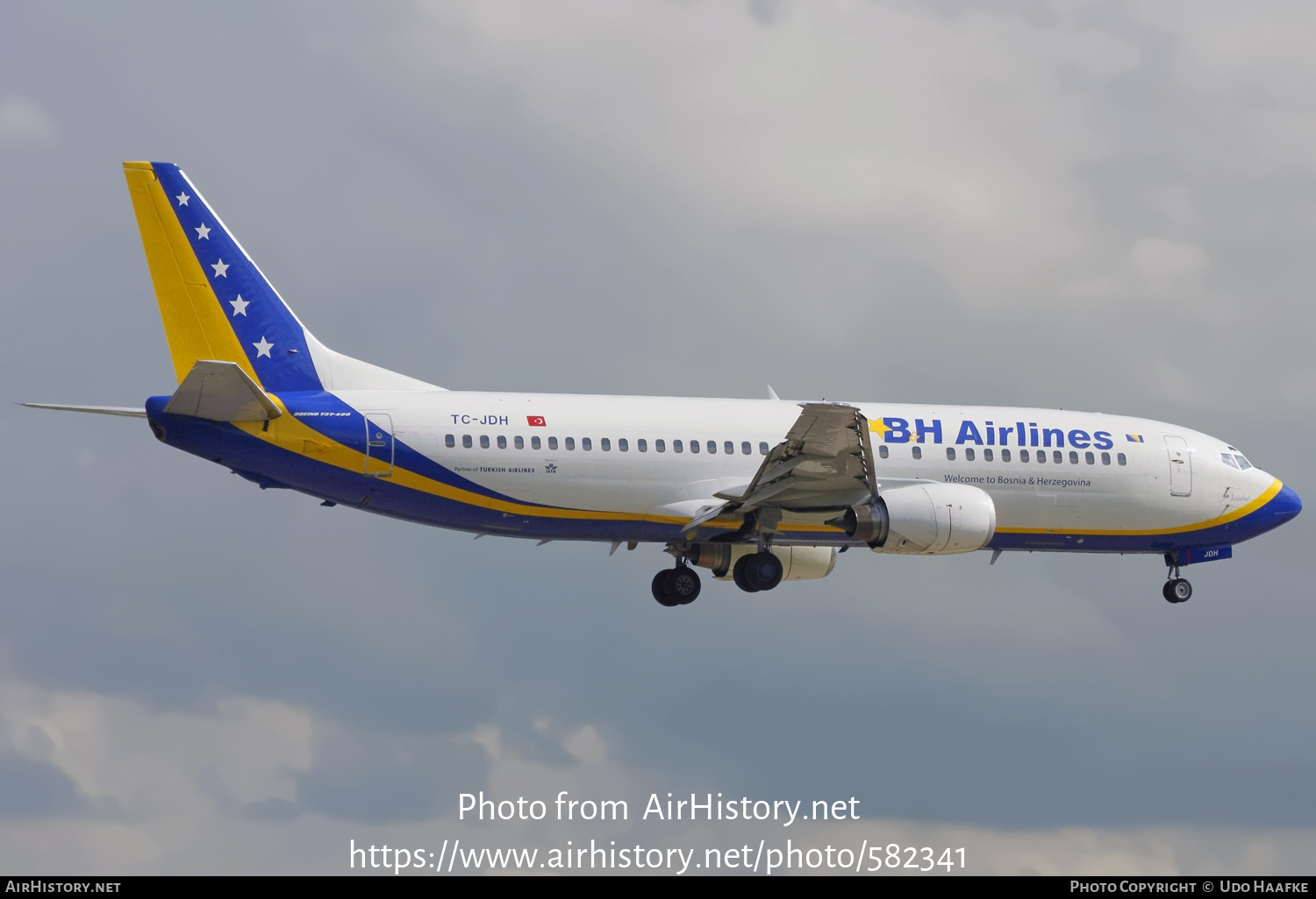 Aircraft Photo of TC-JDH | Boeing 737-4Y0 | B & H Airlines | AirHistory.net #582341