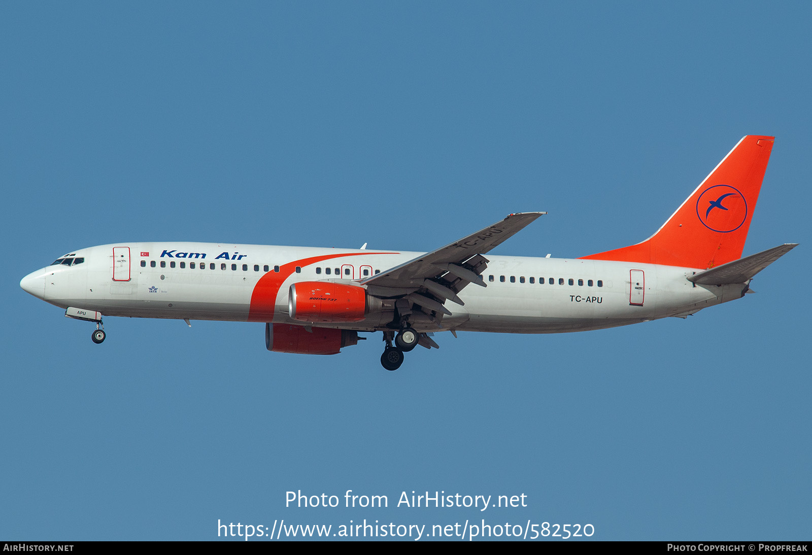 Aircraft Photo of TC-APU | Boeing 737-82R | Kam Air | AirHistory.net #582520