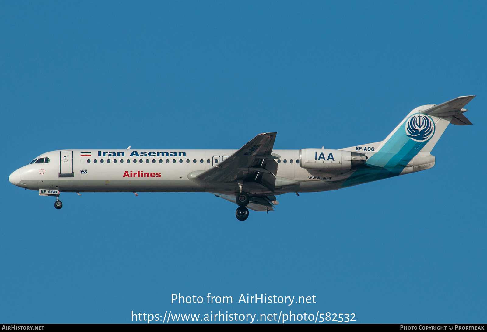 Aircraft Photo of EP-ASG | Fokker 100 (F28-0100) | Iran Aseman Airlines | AirHistory.net #582532