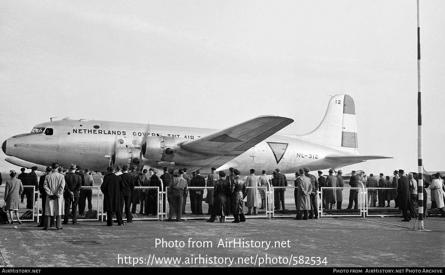 Aircraft Photo of NL-312 | Douglas C-54A Skymaster | Netherlands Government Air Transport | AirHistory.net #582534