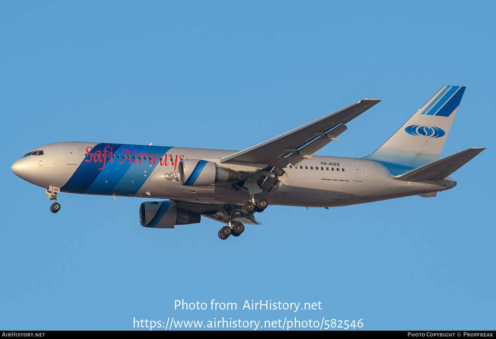 Aircraft Photo of YA-AQS | Boeing 767-2J6/ER | Safi Airways | AirHistory.net #582546