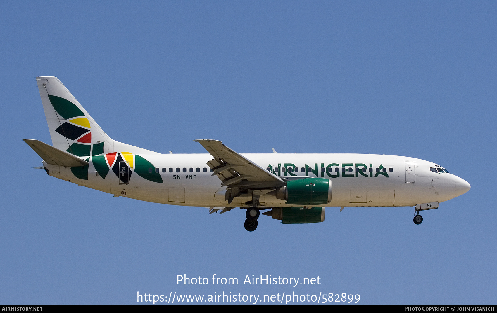 Aircraft Photo of 5N-VNF | Boeing 737-33V | Air Nigeria | AirHistory.net #582899