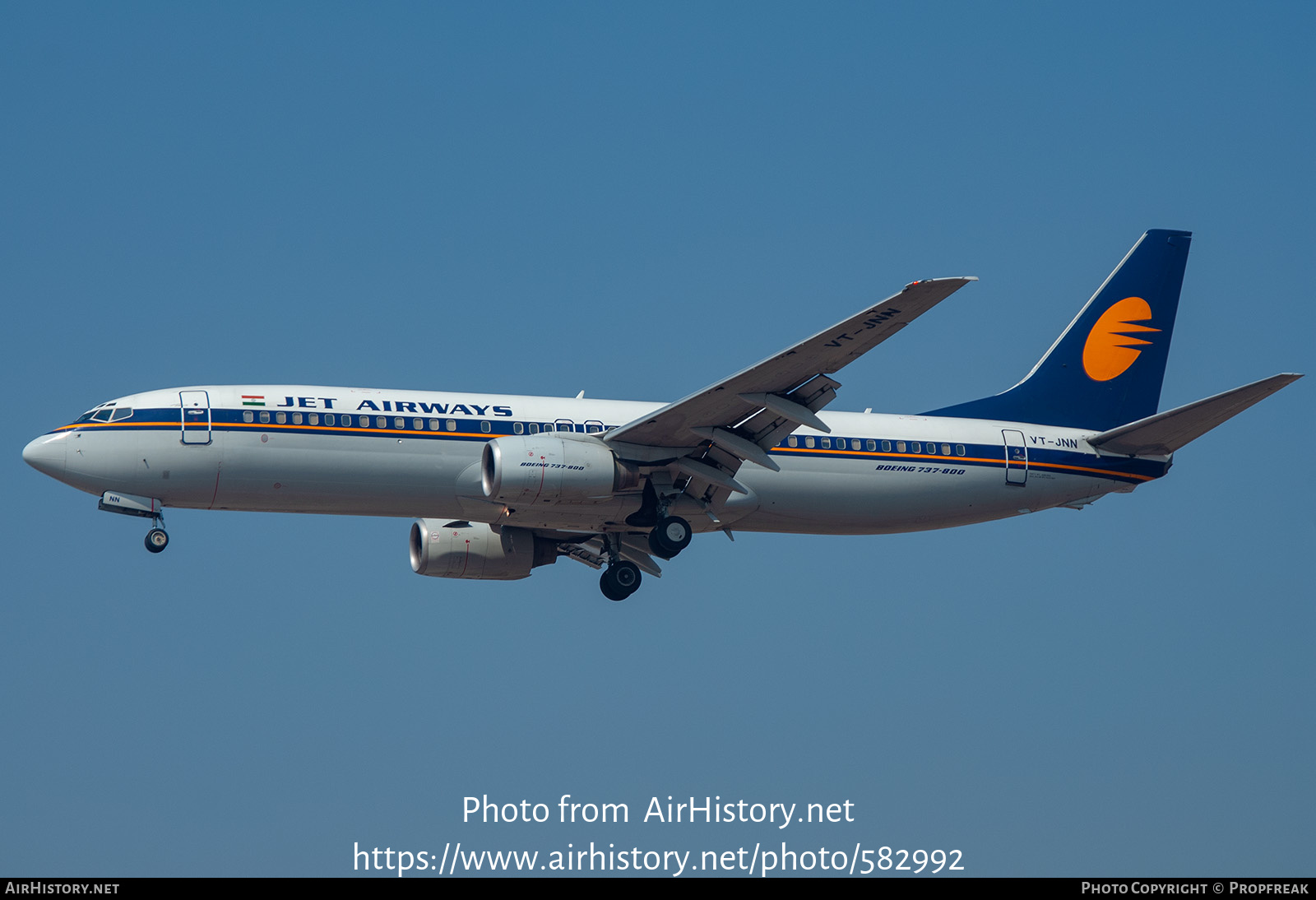 Aircraft Photo of VT-JNN | Boeing 737-85R | Jet Airways | AirHistory.net #582992