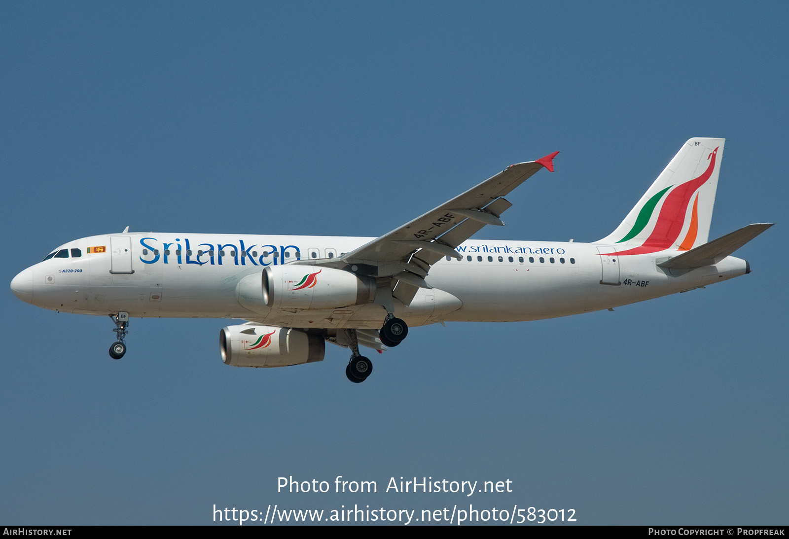 Aircraft Photo of 4R-ABF | Airbus A320-231 | SriLankan Airlines | AirHistory.net #583012