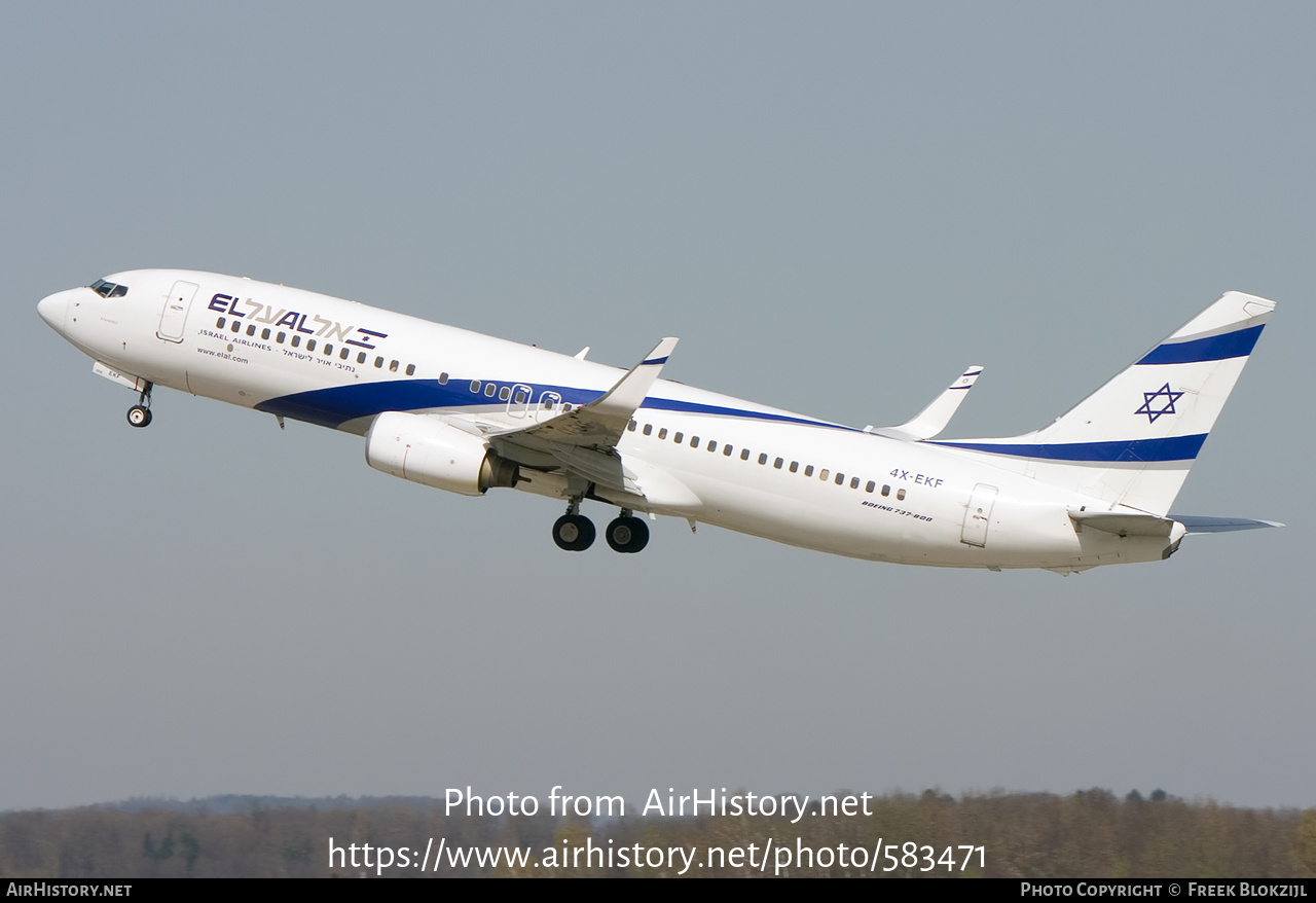 Aircraft Photo of 4X-EKF | Boeing 737-8HX | El Al Israel Airlines | AirHistory.net #583471