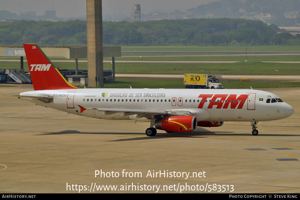 Aircraft Photo of PT-MZN | Airbus A320-231 | TAM Linhas Aéreas | AirHistory.net #583513