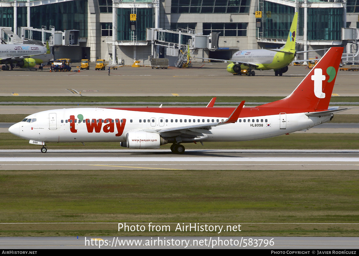 Aircraft Photo of HL8098 | Boeing 737-8KN | T'way Air | AirHistory.net #583796