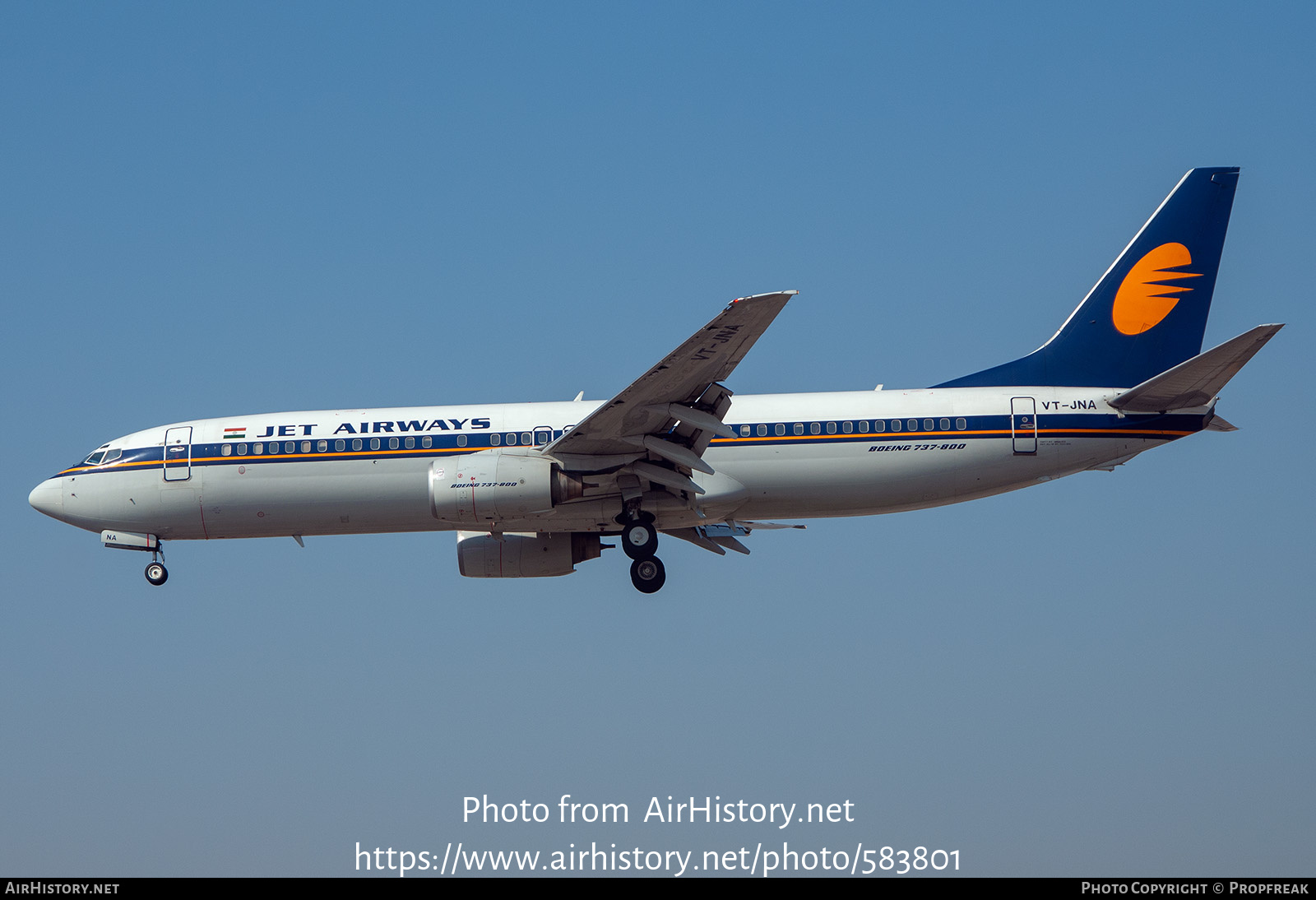 Aircraft Photo of VT-JGS | Boeing 737-85R | Jet Airways | AirHistory.net #583801