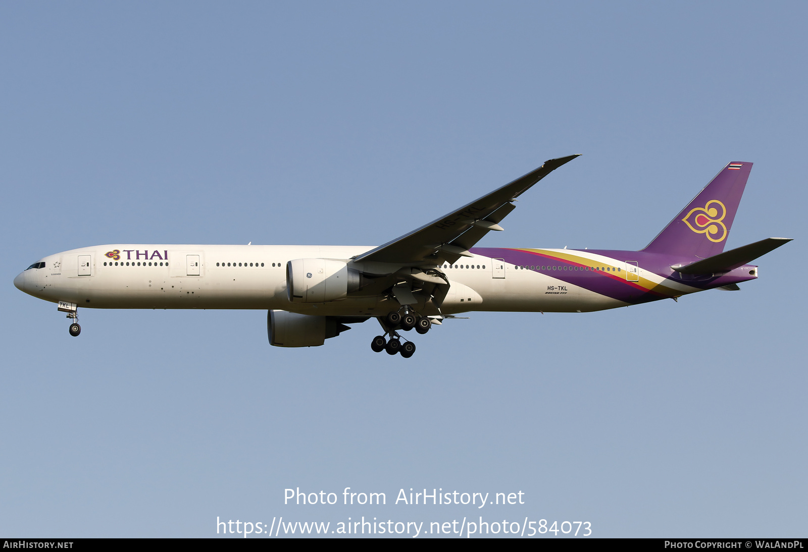 Aircraft Photo of HS-TKL | Boeing 777-3AL/ER | Thai Airways ...