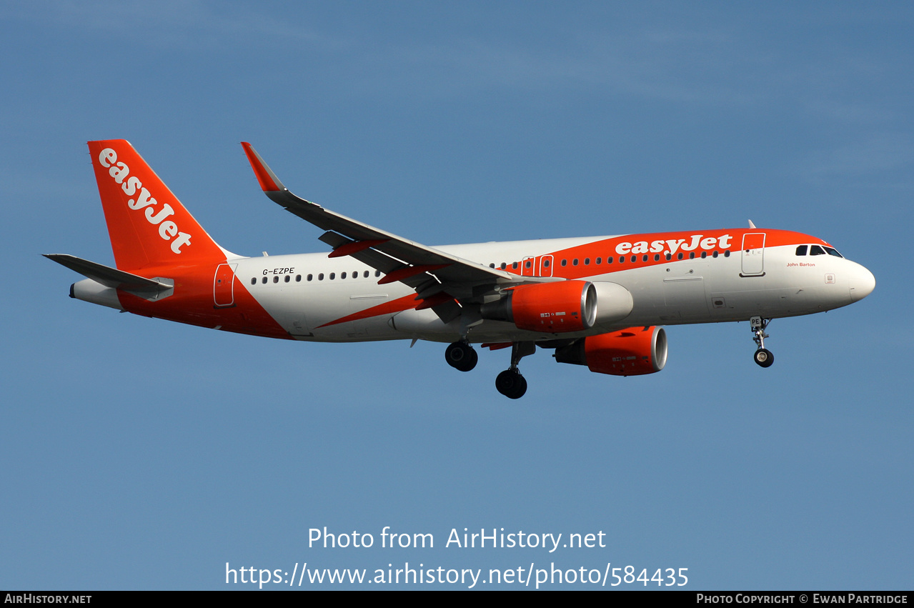 Aircraft Photo of G-EZPE | Airbus A320-214 | EasyJet | AirHistory.net #584435