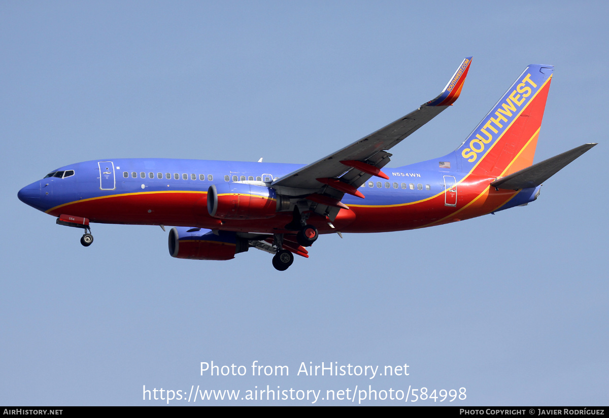 Aircraft Photo of N554WN | Boeing 737-7BX | Southwest Airlines | AirHistory.net #584998