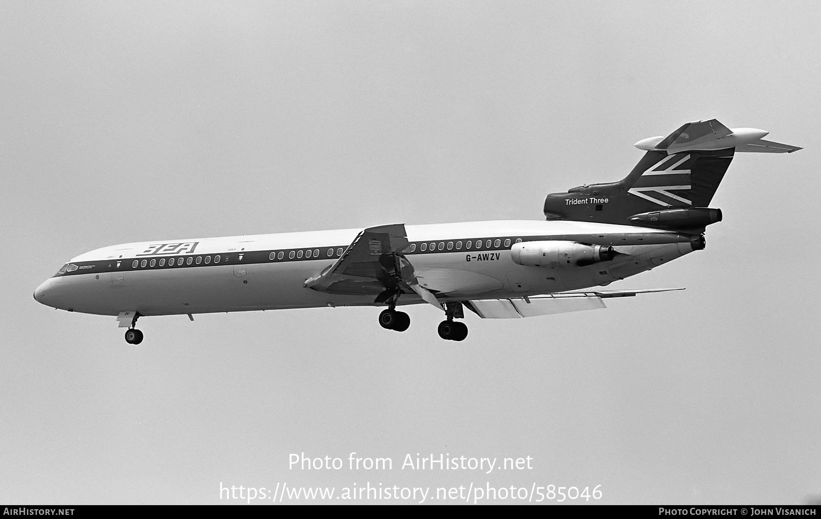 Aircraft Photo of G-AWZV | Hawker Siddeley HS-121 Trident 3B | BEA - British European Airways | AirHistory.net #585046