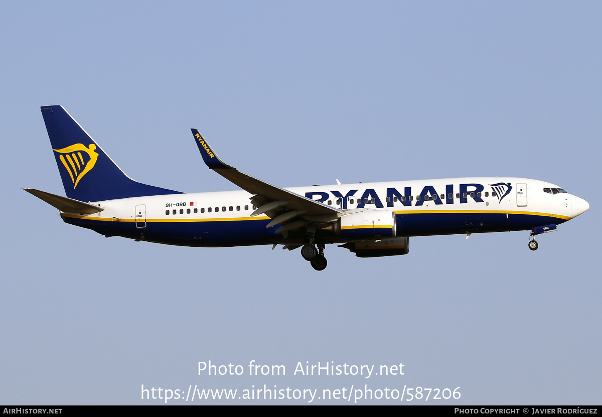 Aircraft Photo of 9H-QBB | Boeing 737-8AS | Ryanair | AirHistory.net #587206