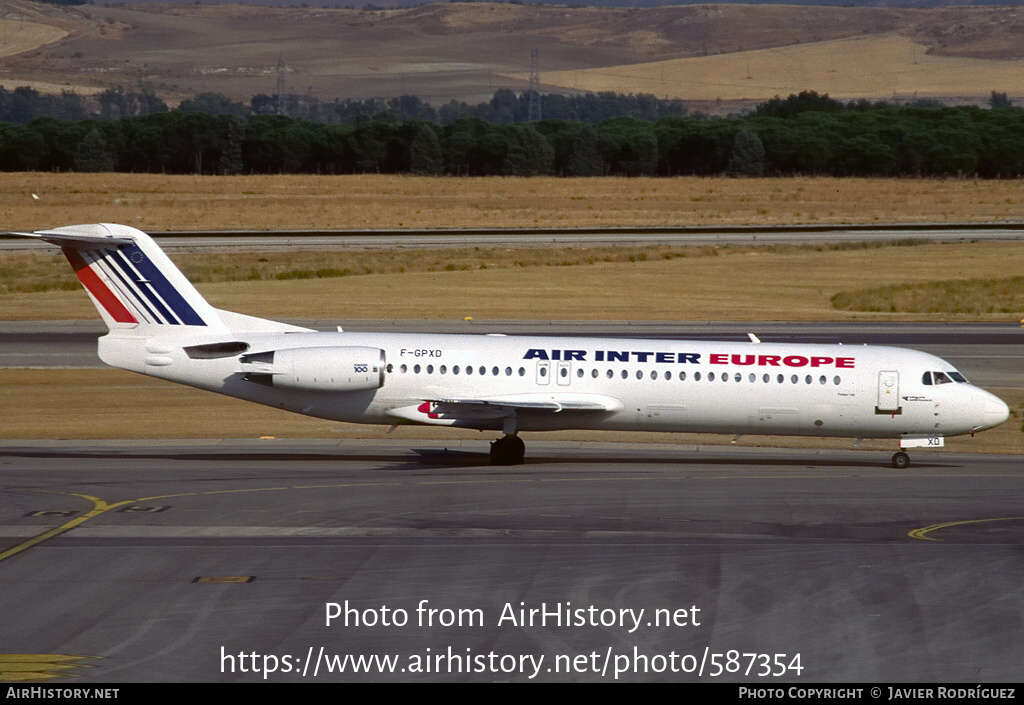 Aircraft Photo of F-GPXD | Fokker 100 (F28-0100) | Air Inter Europe | AirHistory.net #587354