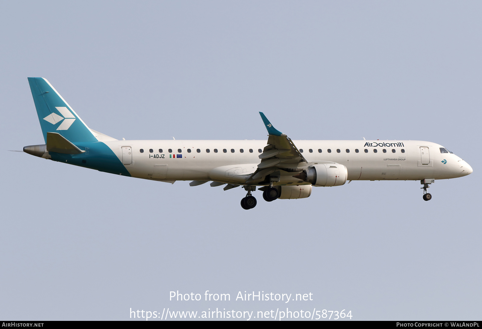 Aircraft Photo of I-ADJZ | Embraer 195LR (ERJ-190-200LR) | Air Dolomiti | AirHistory.net #587364