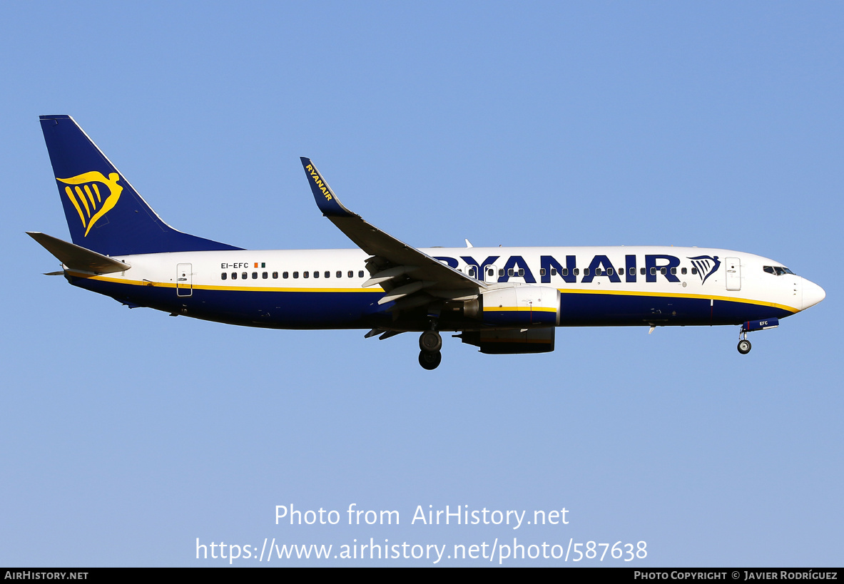 Aircraft Photo of EI-EFC | Boeing 737-8AS | Ryanair | AirHistory.net #587638