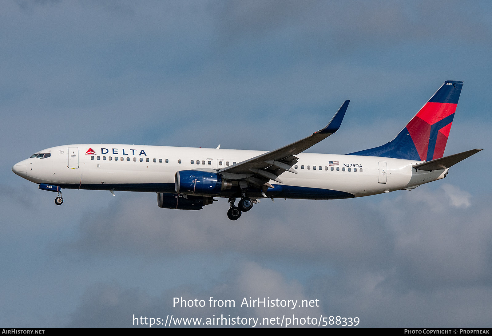 Aircraft Photo of N375DA | Boeing 737-832 | Delta Air Lines | AirHistory.net #588339