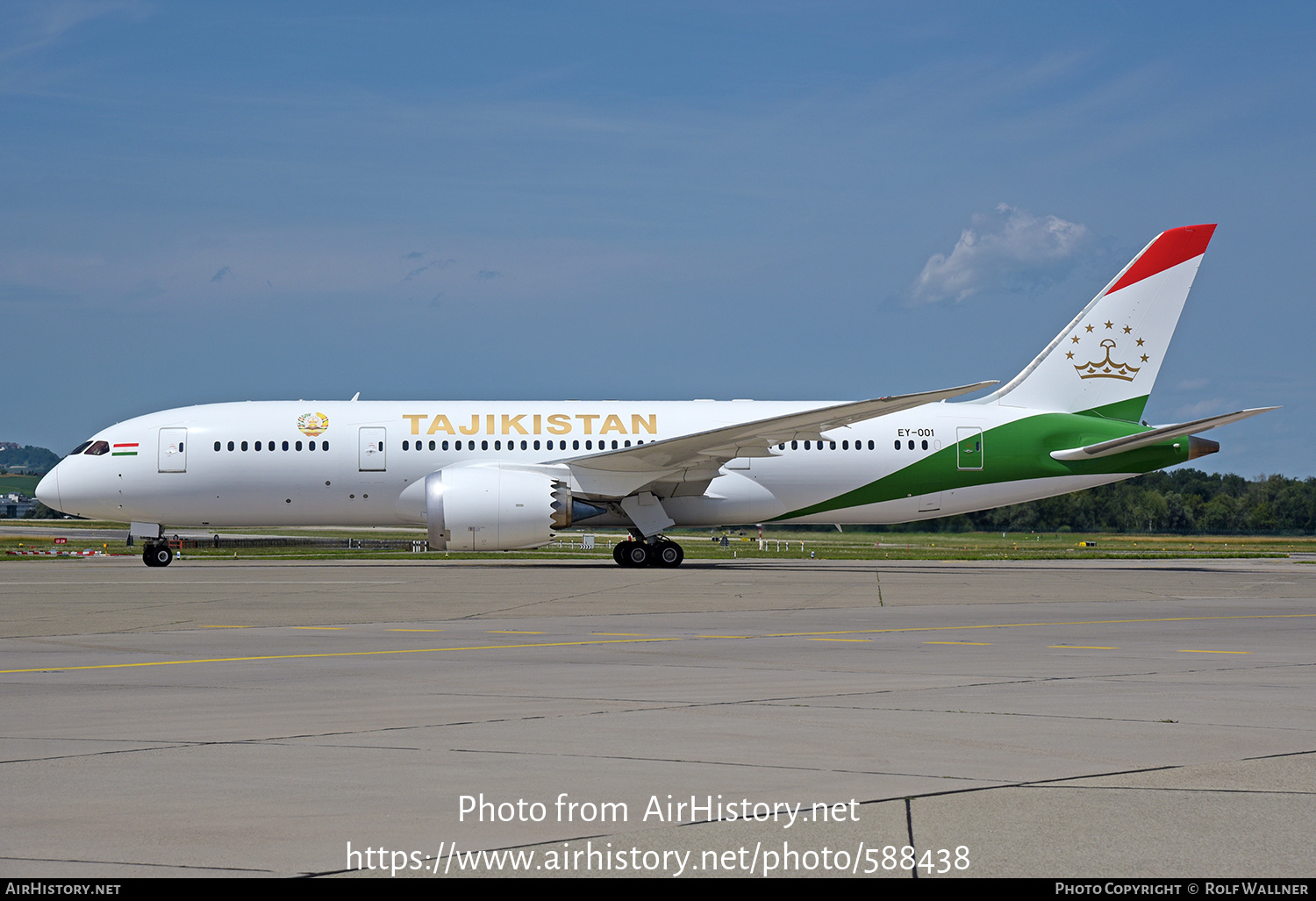 Aircraft Photo of EY-001 | Boeing 787-8 Dreamliner | Tajikistan Government | AirHistory.net #588438