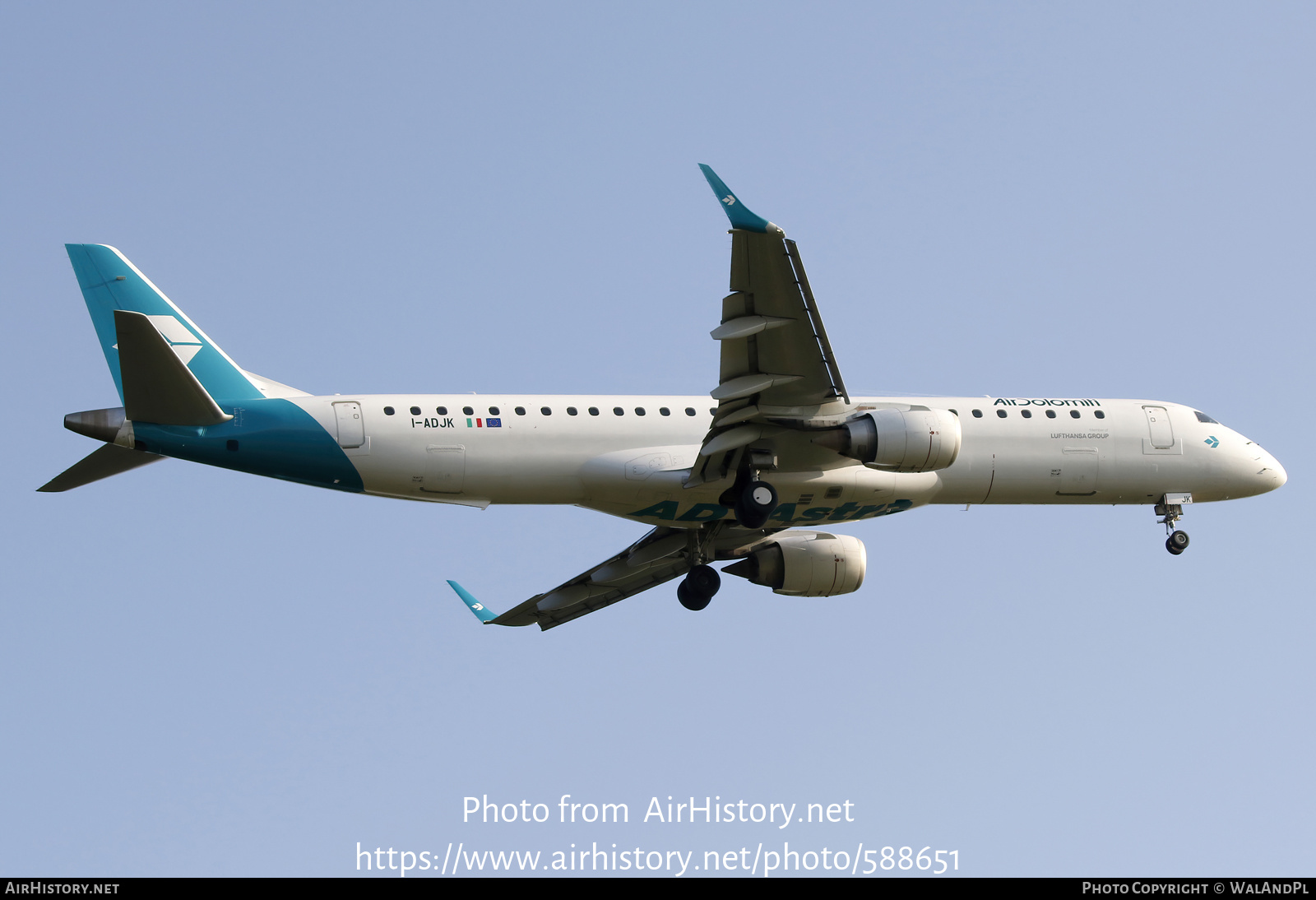 Aircraft Photo of I-ADJK | Embraer 195LR (ERJ-190-200LR) | Air Dolomiti | AirHistory.net #588651