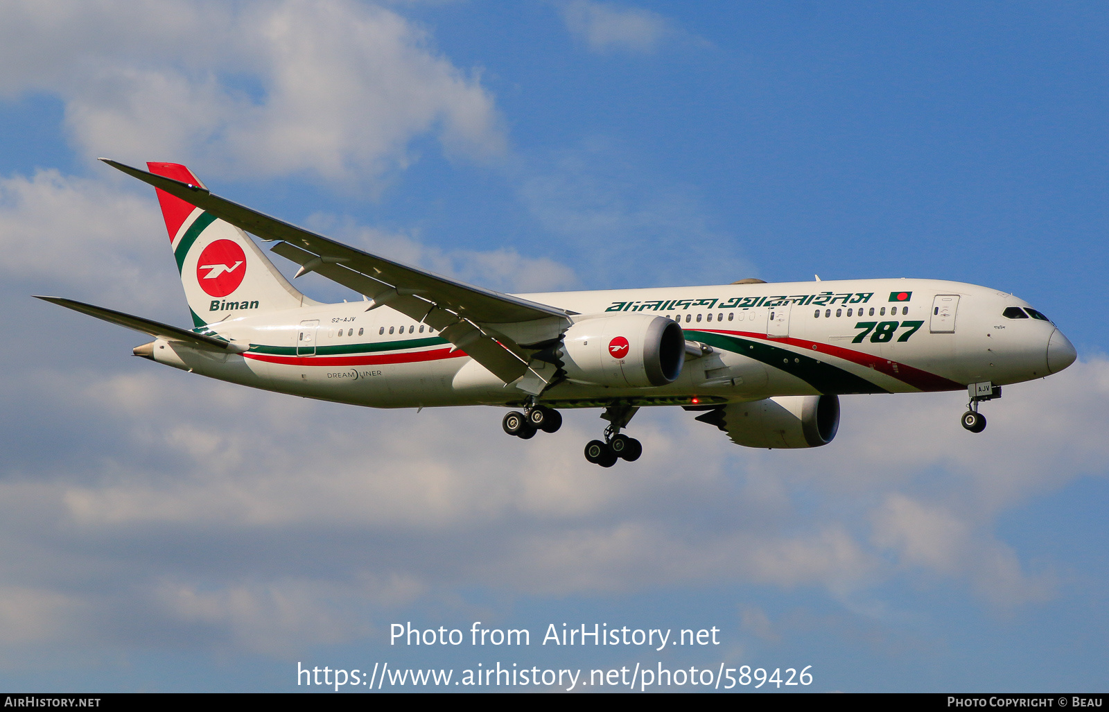 Aircraft Photo of S2-AJV | Boeing 787-8 Dreamliner | Biman Bangladesh Airlines | AirHistory.net #589426