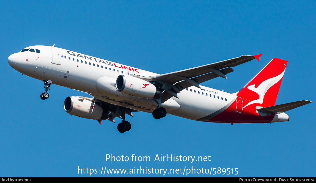 Aircraft Photo of VH-UVJ | Airbus A320-232 | QantasLink | AirHistory.net #589515