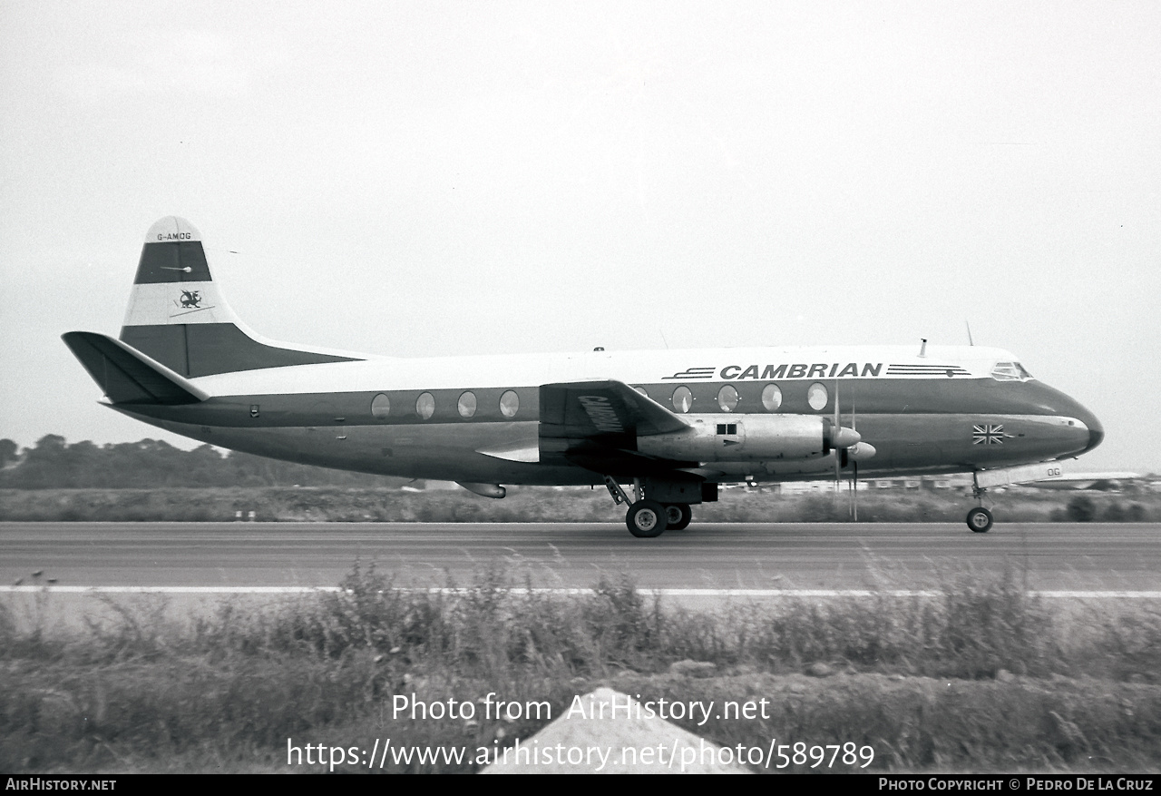 Aircraft Photo of G-AMOG | Vickers 701 Viscount | Cambrian Airways | AirHistory.net #589789