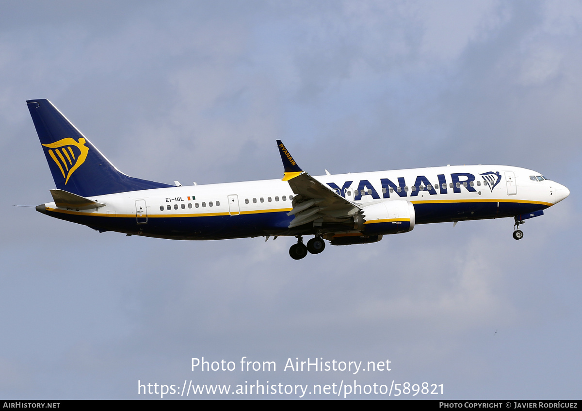 Aircraft Photo of EI-IGL | Boeing 737-8200 Max 200 | Ryanair | AirHistory.net #589821