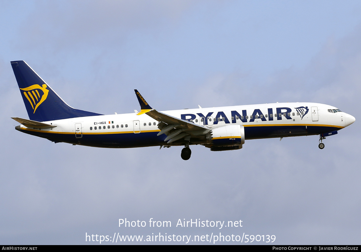 Aircraft Photo of EI-HGX | Boeing 737-8200 Max 200 | Ryanair | AirHistory.net #590139