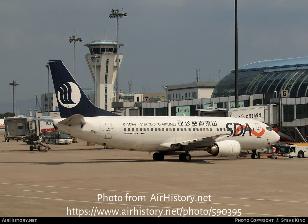 Aircraft Photo of B-5098 | Boeing 737-36Q | Shandong Airlines - SDA | AirHistory.net #590395