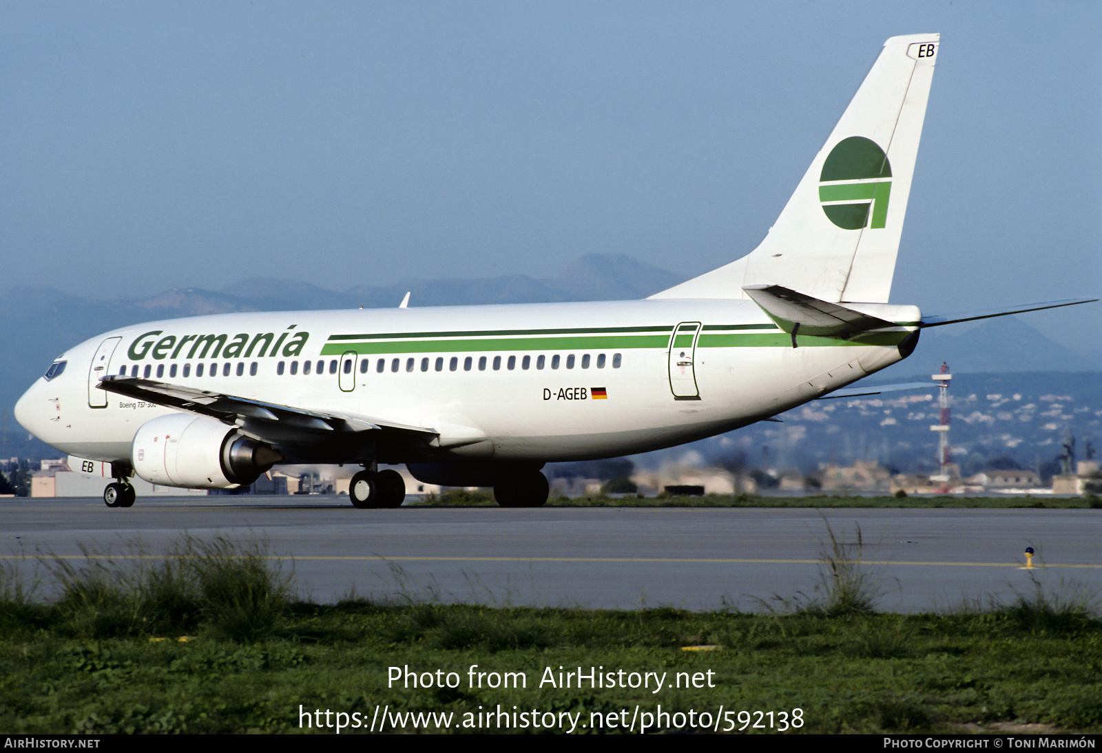 Aircraft Photo of D-AGEB | Boeing 737-35B | Germania | AirHistory.net #592138