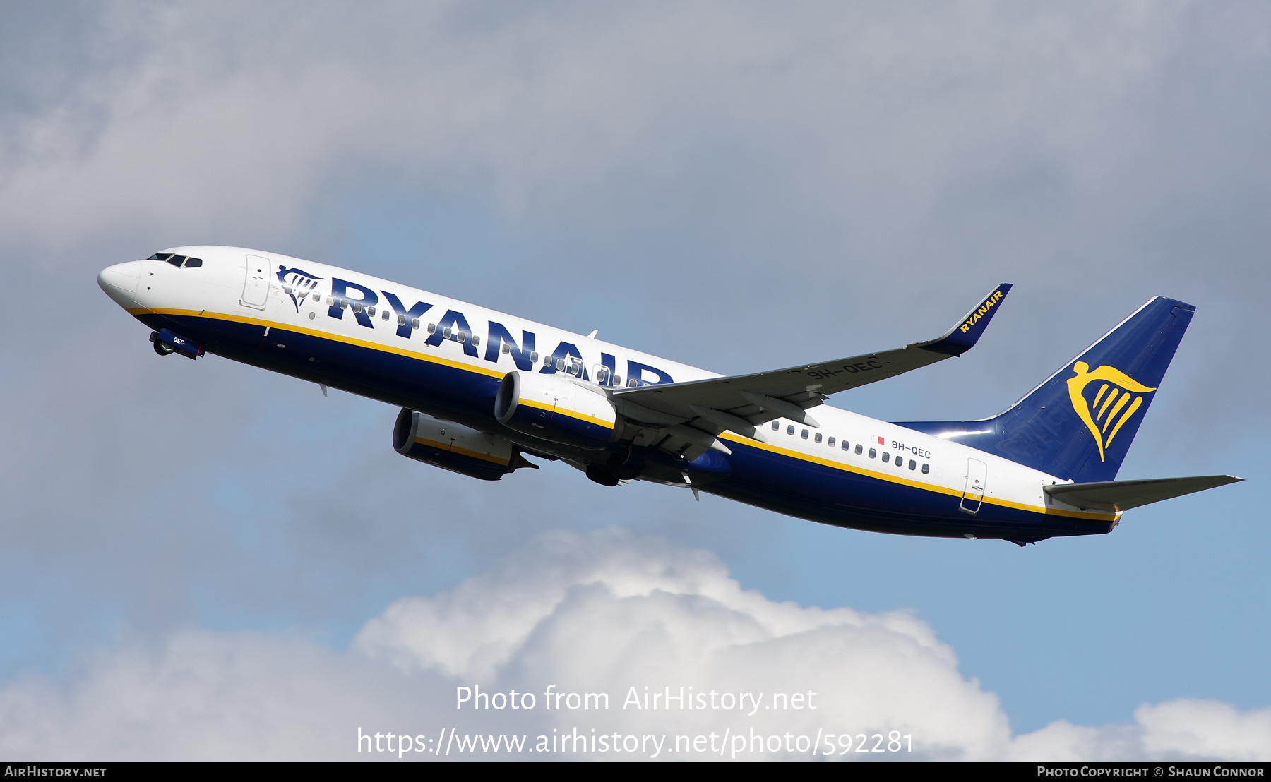 Aircraft Photo of 9H-QEC | Boeing 737-800 | Ryanair | AirHistory.net #592281