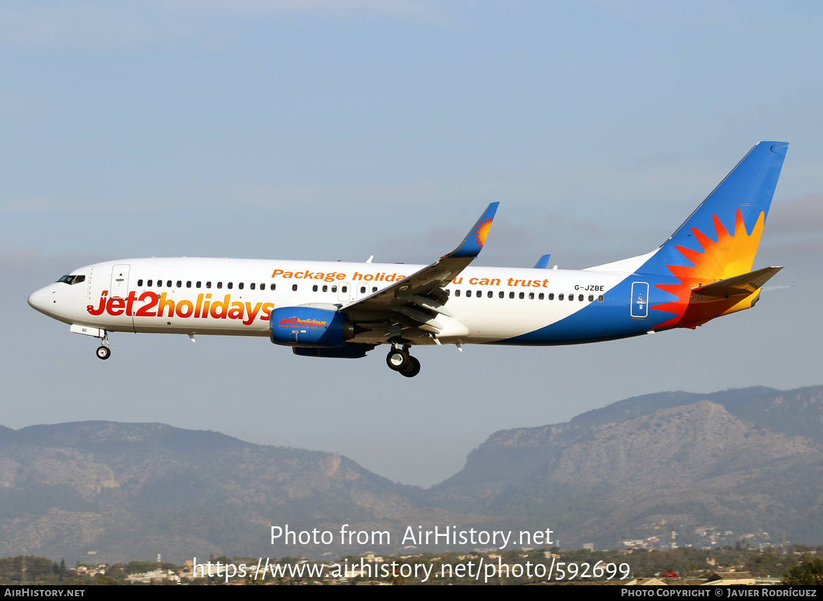 Aircraft Photo of G-JZBE | Boeing 737-8MG | Jet2 Holidays | AirHistory.net #592699