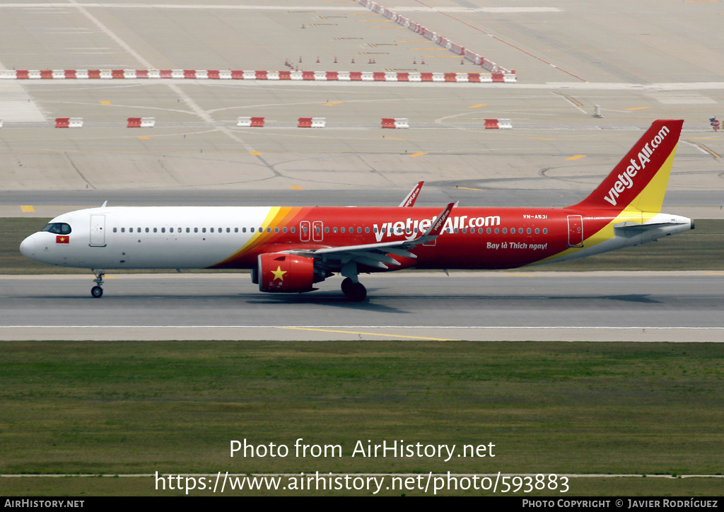 Aircraft Photo of VN-A531 | Airbus A321-271NX | VietJet Air | AirHistory.net #593883