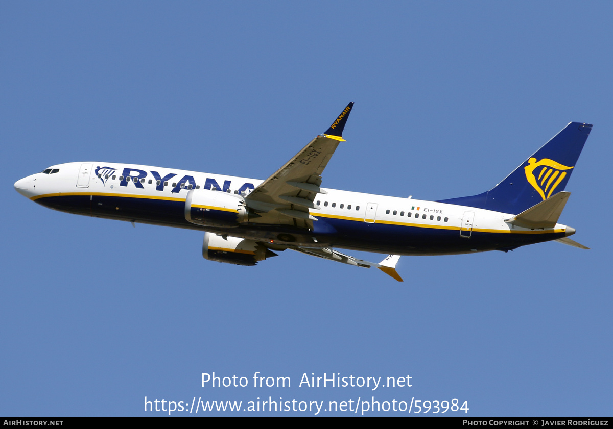 Aircraft Photo of EI-IGX | Boeing 737-8200 Max 200 | Ryanair | AirHistory.net #593984