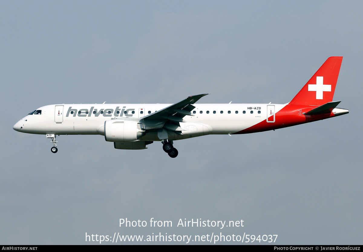 Aircraft Photo of HB-AZD | Embraer 190-E2 (ERJ-190-300) | Helvetic Airways | AirHistory.net #594037