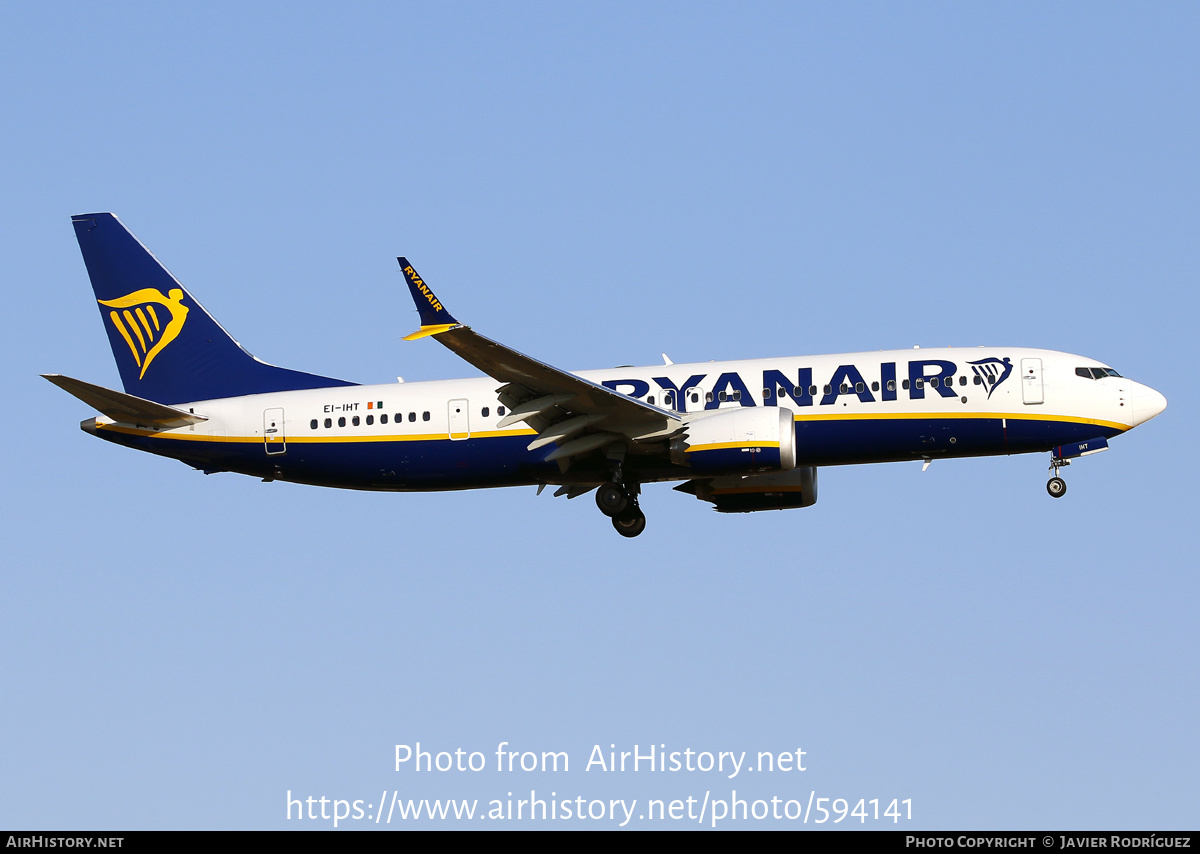 Aircraft Photo of EI-IHT | Boeing 737-8200 Max 200 | Ryanair | AirHistory.net #594141