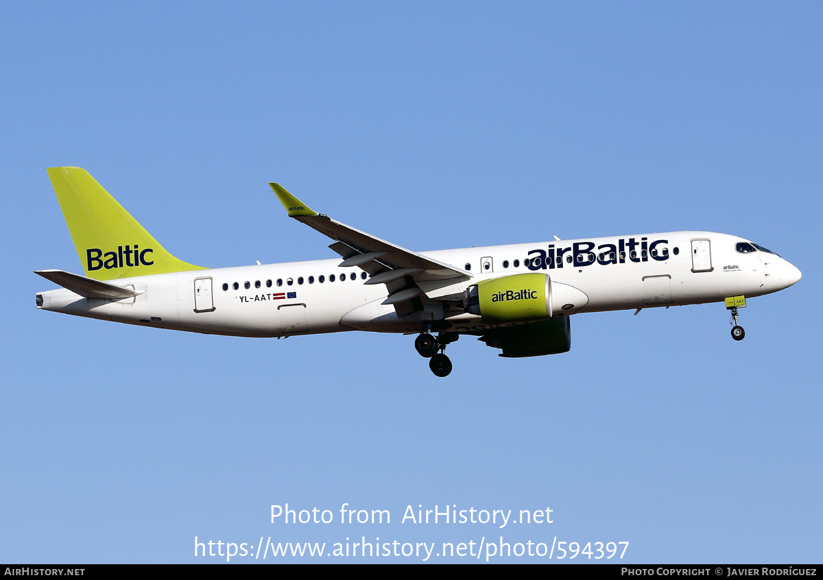 Aircraft Photo of YL-AAT | Airbus A220-371 (BD-500-1A11) | AirBaltic | AirHistory.net #594397