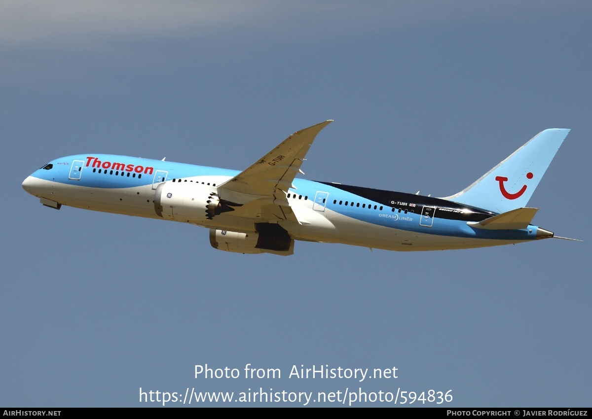 Aircraft Photo of G-TUIH | Boeing 787-8 Dreamliner | Thomson Airways | AirHistory.net #594836