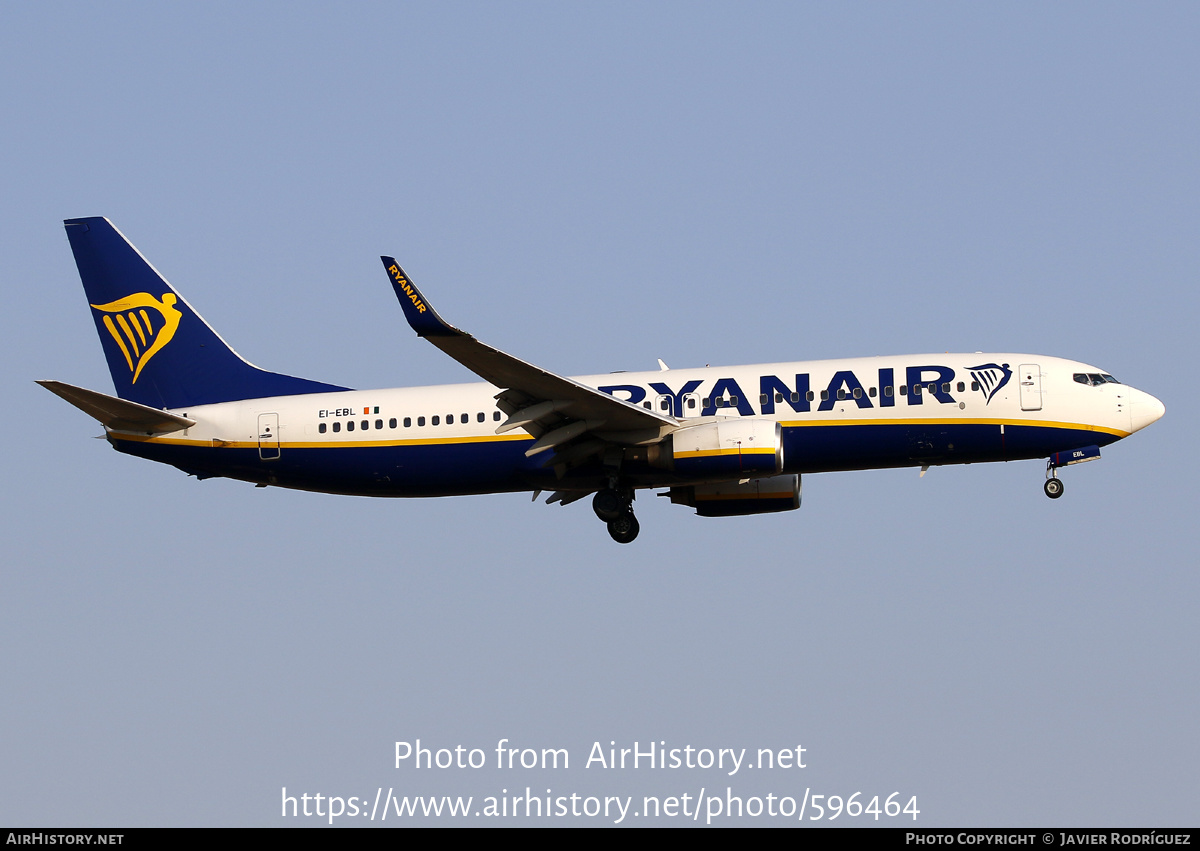 Aircraft Photo of EI-EBL | Boeing 737-8AS | Ryanair | AirHistory.net #596464