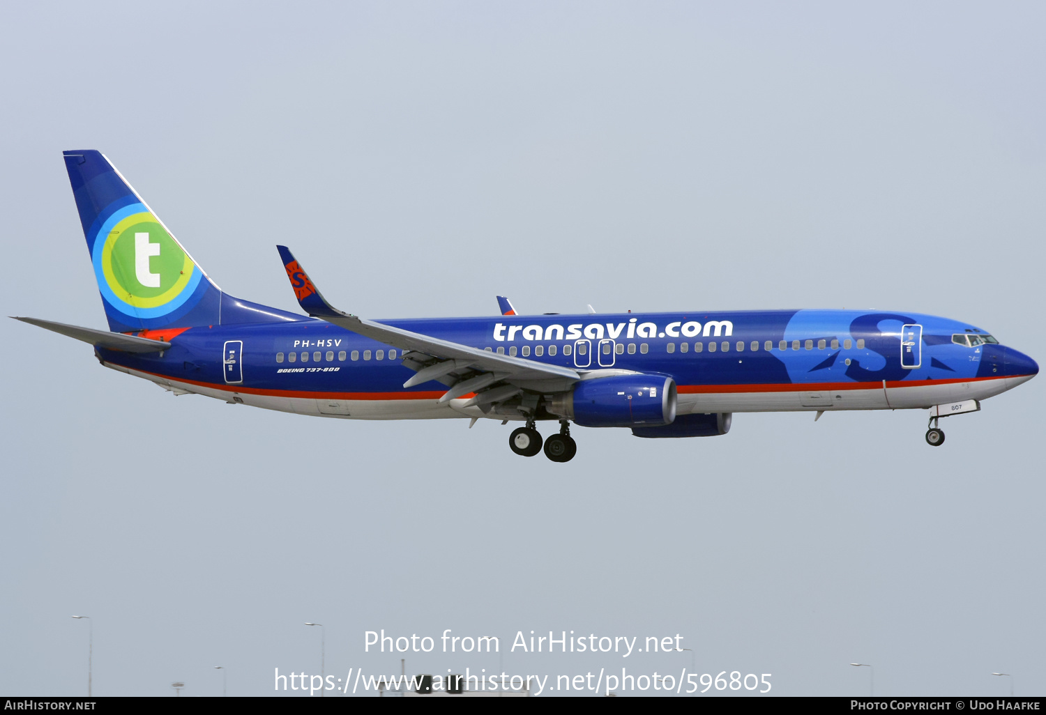 Aircraft Photo of PH-HSV | Boeing 737-8BK | Transavia | AirHistory.net #596805