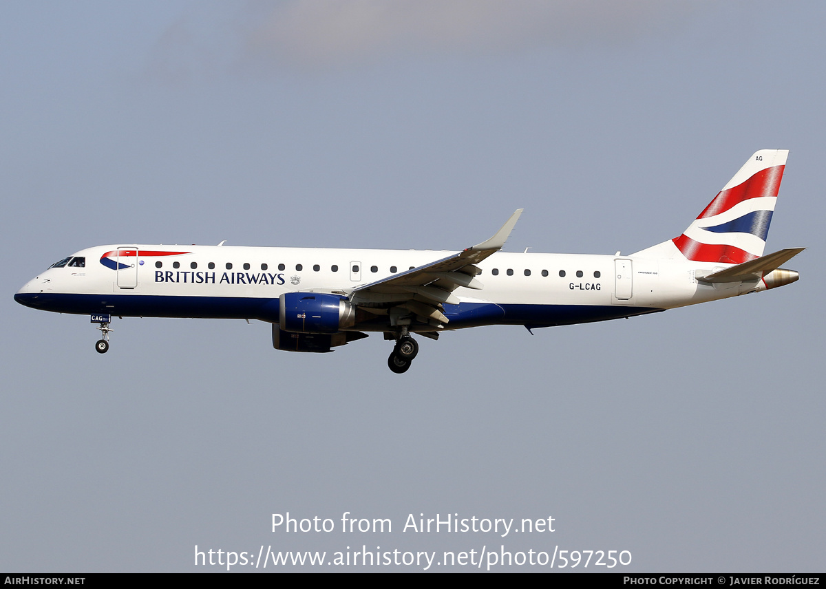 Aircraft Photo of G-LCAG | Embraer 190LR (ERJ-190-100LR) | British Airways | AirHistory.net #597250