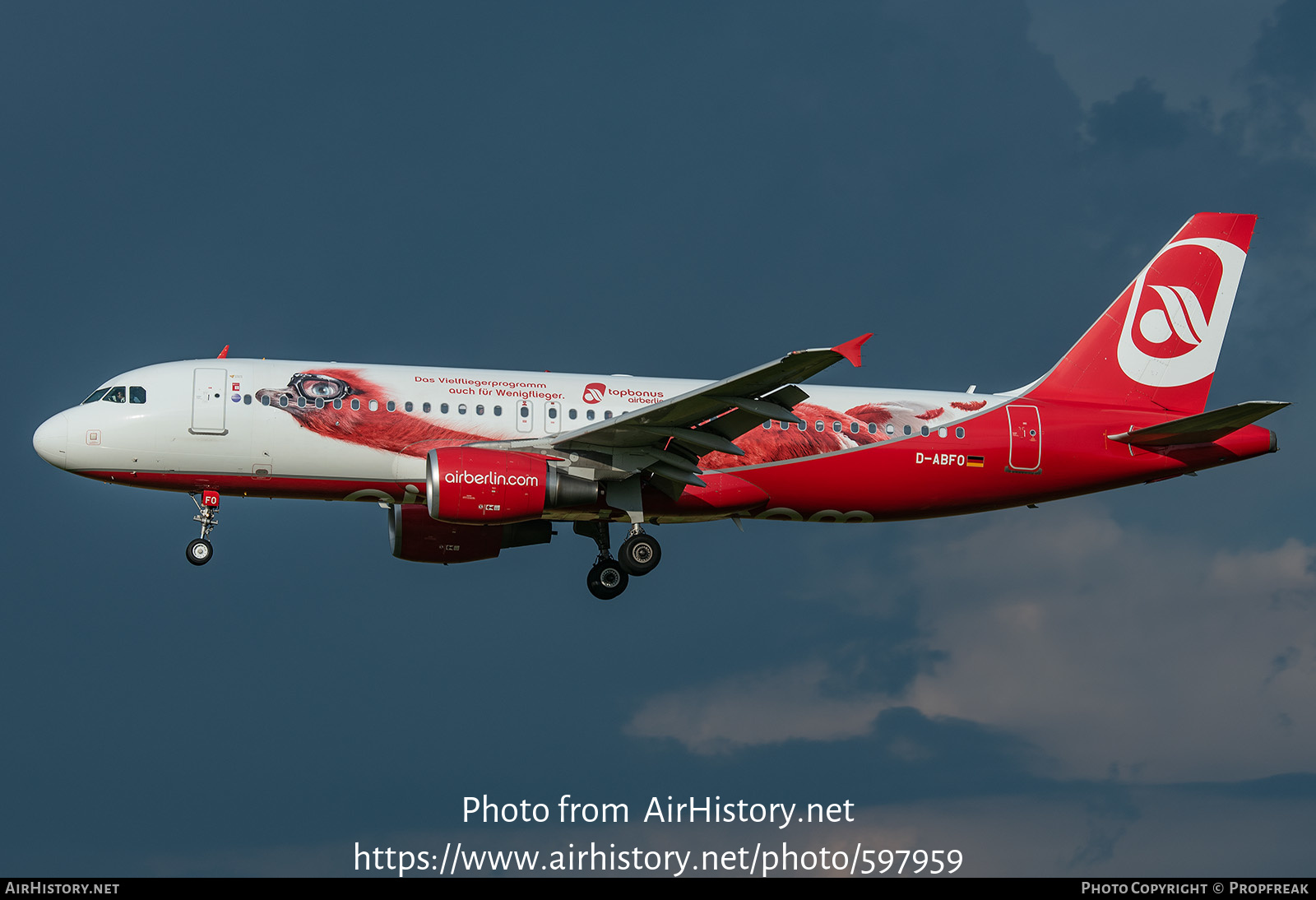 Aircraft Photo of DABFO Airbus A320214 Air Berlin AirHistory