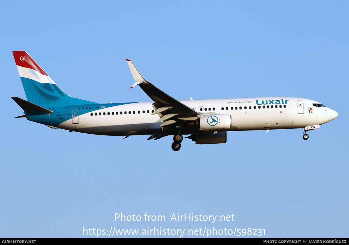 Aircraft Photo of LX-LGV | Boeing 737-8C9 | Luxair | AirHistory.net #598231