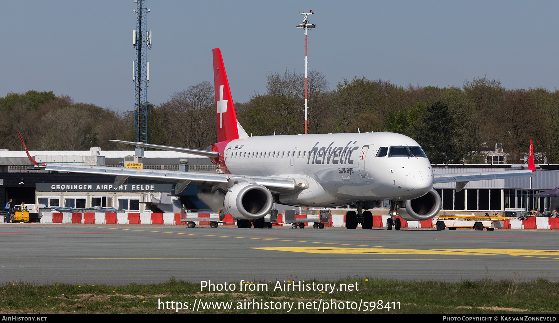 Aircraft Photo of HB-JVP | Embraer 190LR (ERJ-190-100LR) | Helvetic Airways | AirHistory.net #598411