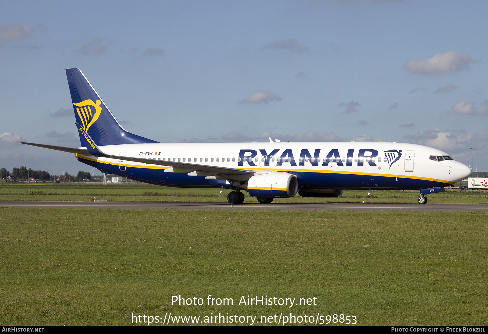 Aircraft Photo of EI-EVM | Boeing 737-8AS | Ryanair | AirHistory.net #598853