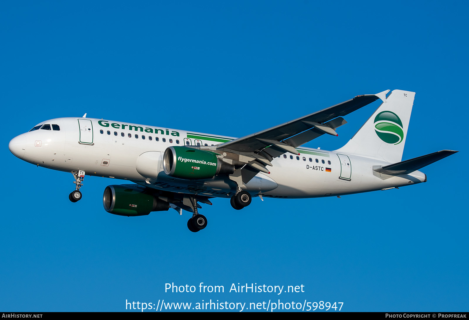 Aircraft Photo of D-ASTC | Airbus A319-112 | Germania | AirHistory.net #598947