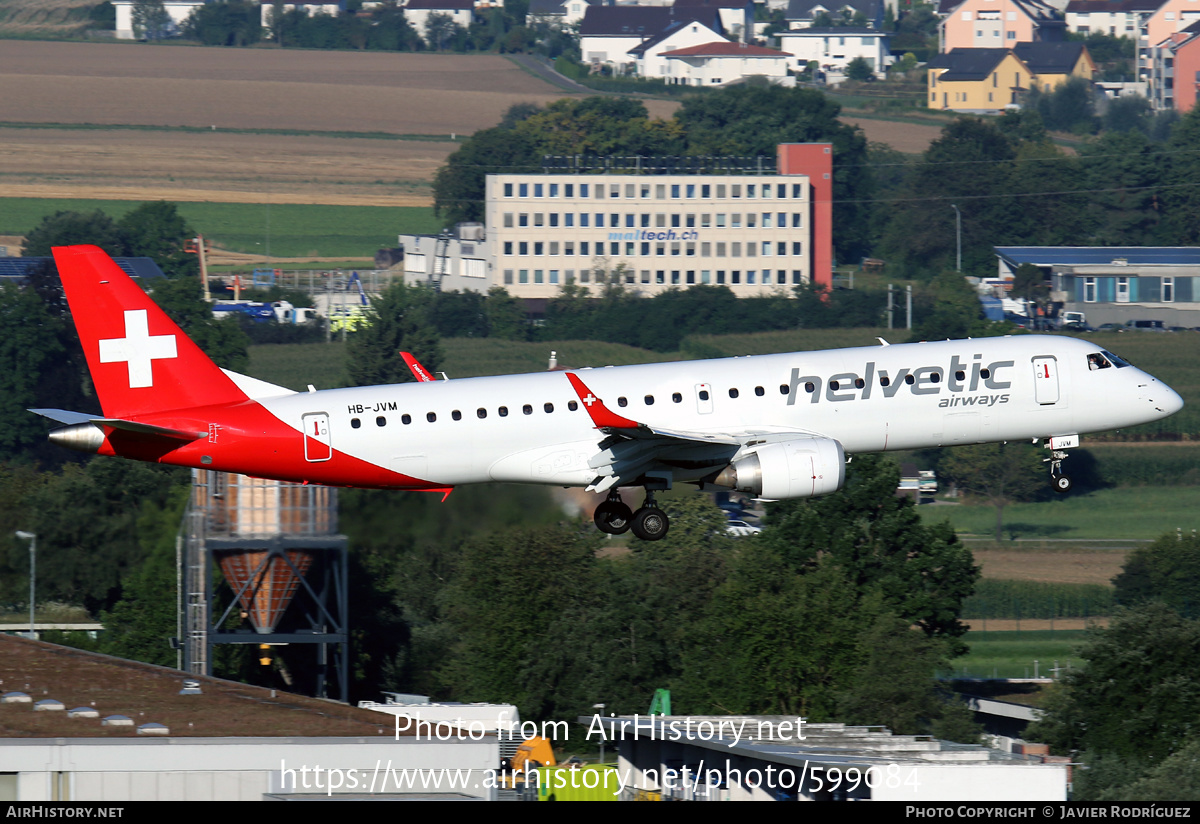 Aircraft Photo of HB-JVM | Embraer 190LR (ERJ-190-100LR) | Helvetic Airways | AirHistory.net #599084