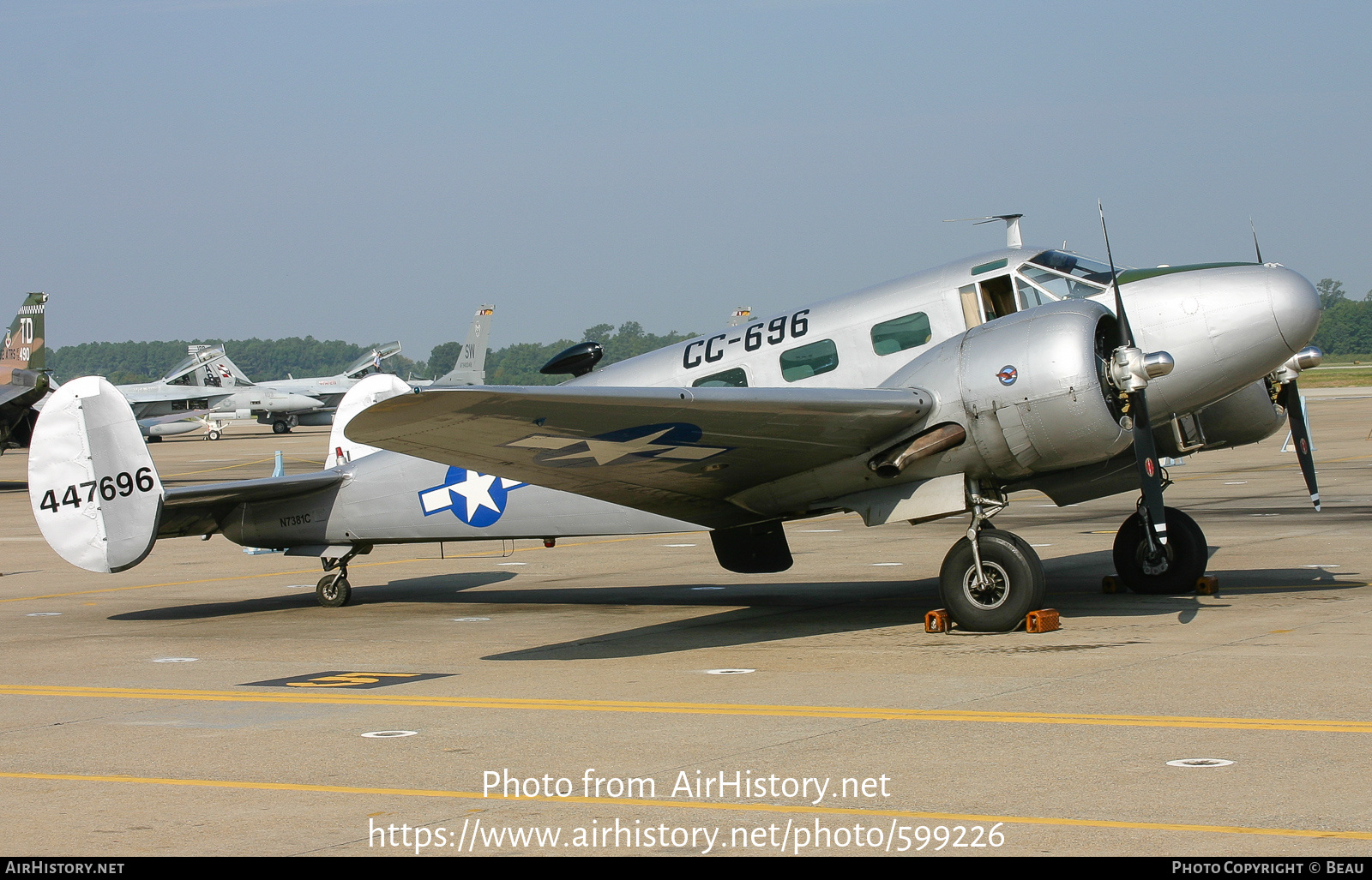 Aircraft Photo of N7381C / 447696 | Beech C18S | USA - Air Force | AirHistory.net #599226