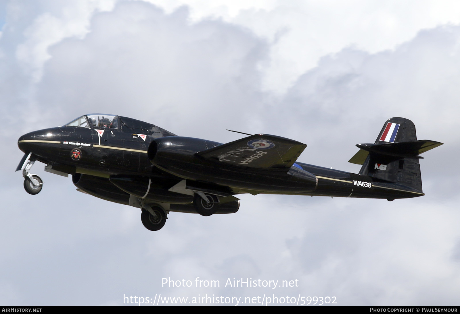 Aircraft Photo of G-JWMA / WA638 | Gloster Meteor T7 (Mod) | Martin-Baker | UK - Air Force | AirHistory.net #599302